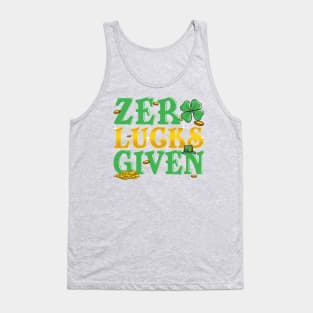 Zero Lucks Given St Patricks Day Lucky Irish Tank Top